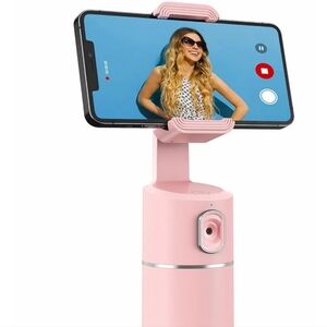 Auto Tracking Phone Holder,360° Rotation Tripod Pink